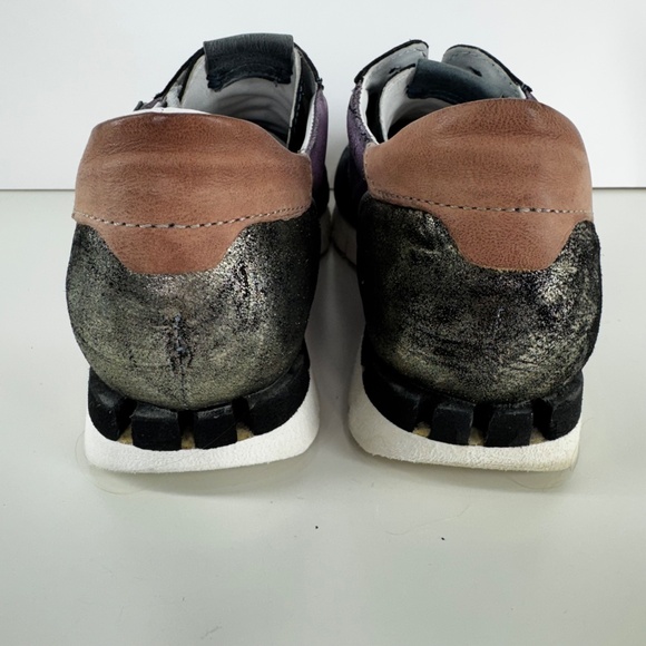 A.S.98 Italian Leather Sneakers Metallic Embossed Casual Comfort Shoes Rare - Picture 5 of 9